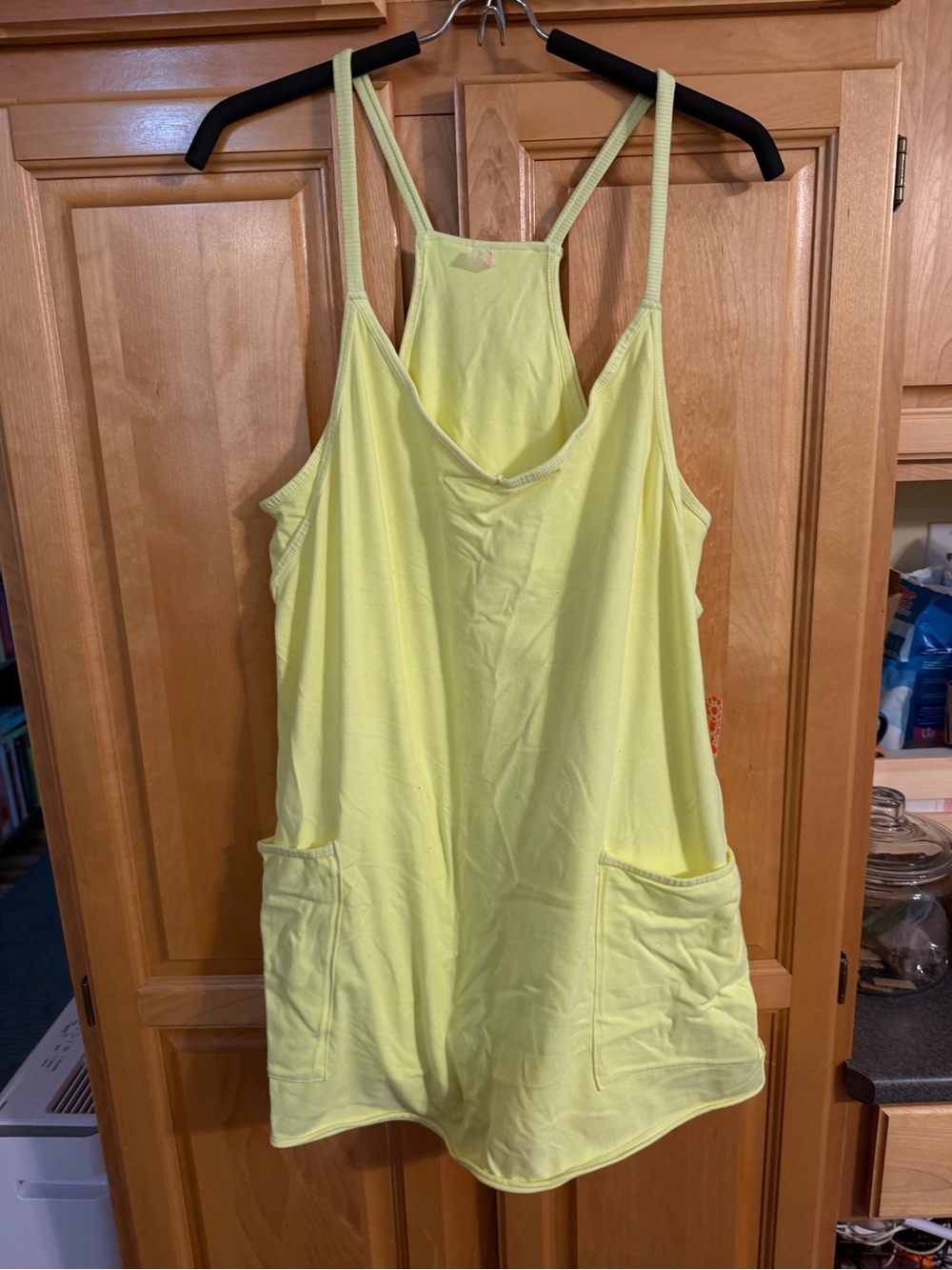 FP Movement by Free People Pale Yellow Lounge Romper with Pockets
